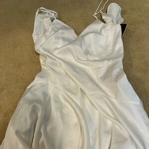 Lulu's Classic White Halter Dress
